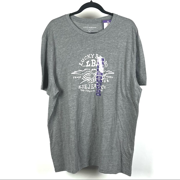 Lucky Brand Men's Heather Gray "Too Tough To Die" Graphic T-Shirt NWT - Picture 3 of 7